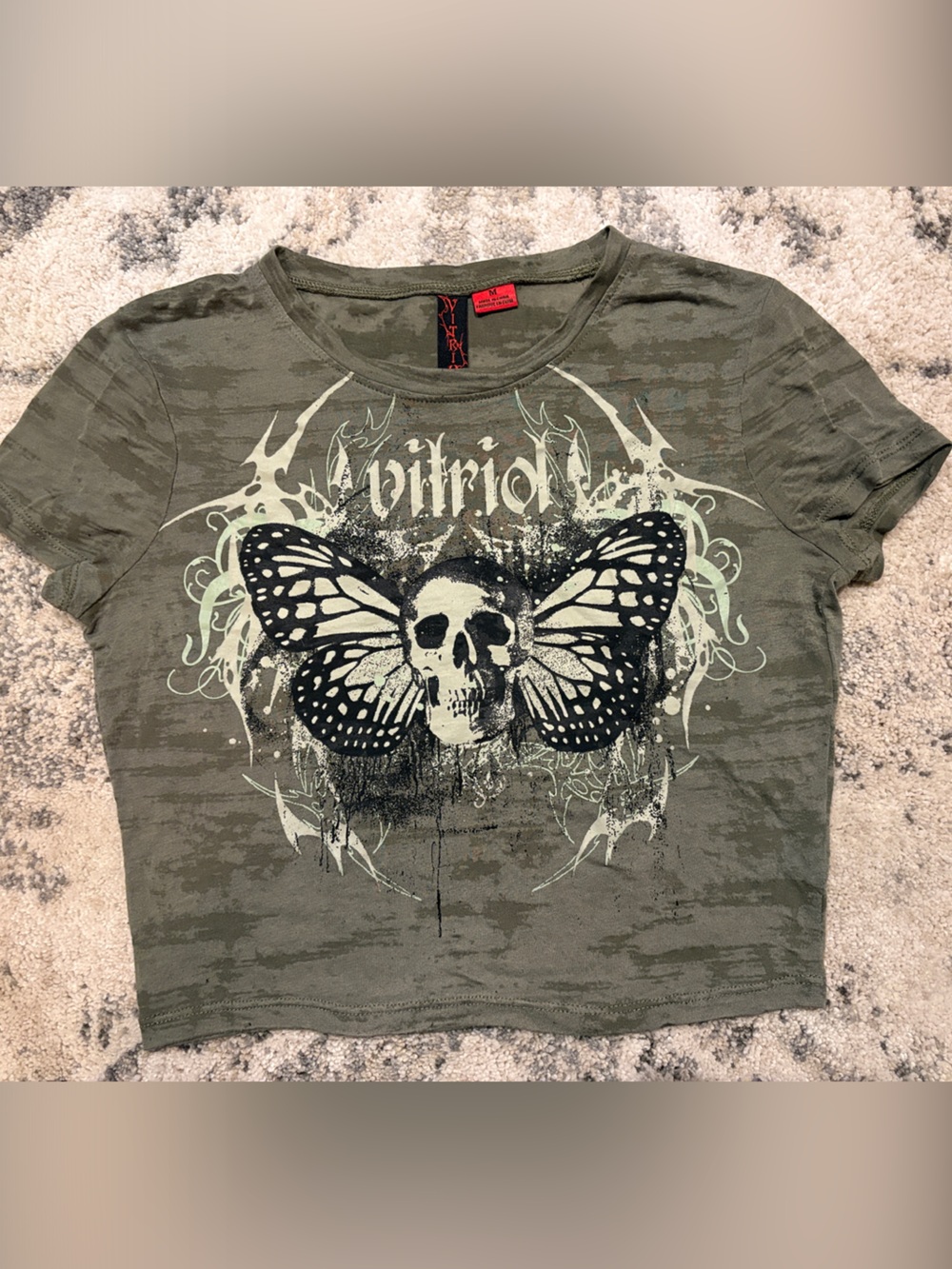 Kids Short-Sleeve Graphic Tee in Olive Green